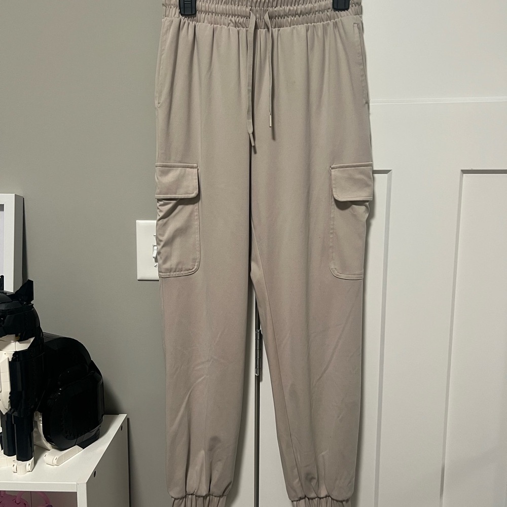 Yogalicious Beige Cargo Joggers
